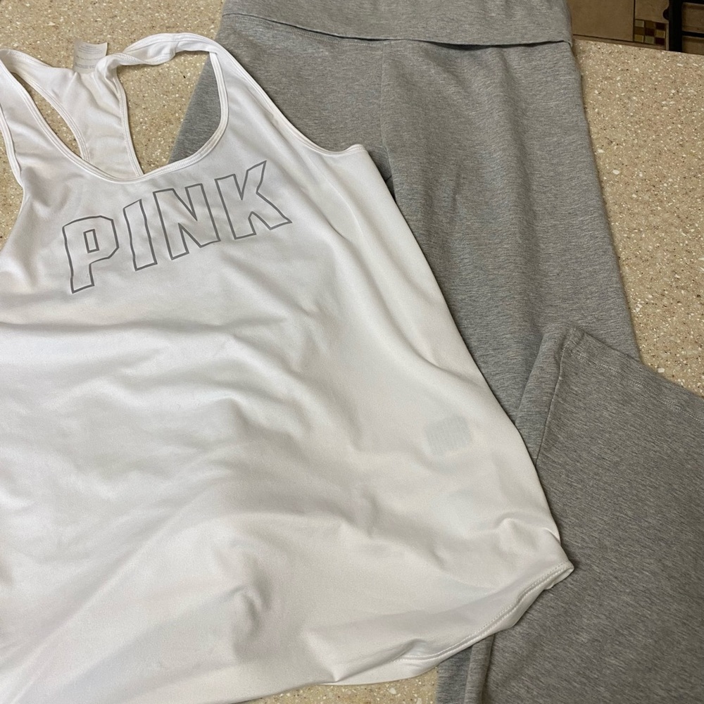 Ladies two piece PINK by Victorias Secret Small workout outfit